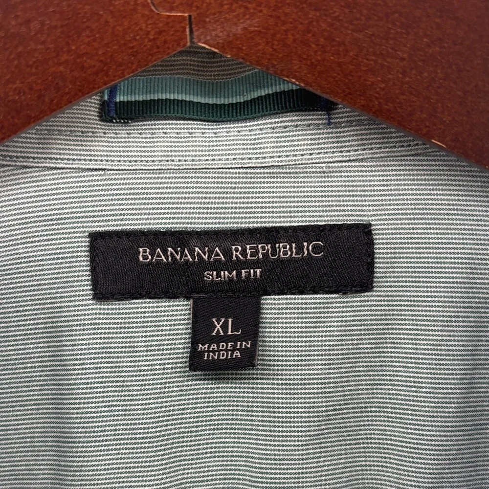 Banana Republic Men's Long Sleeve Button Up Western Style Slim Fit Shirt Size XL